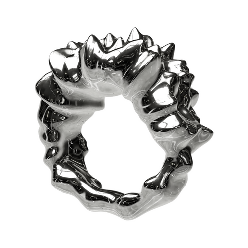 Distorted II: spiked crown ring in solid 925 sterling silver